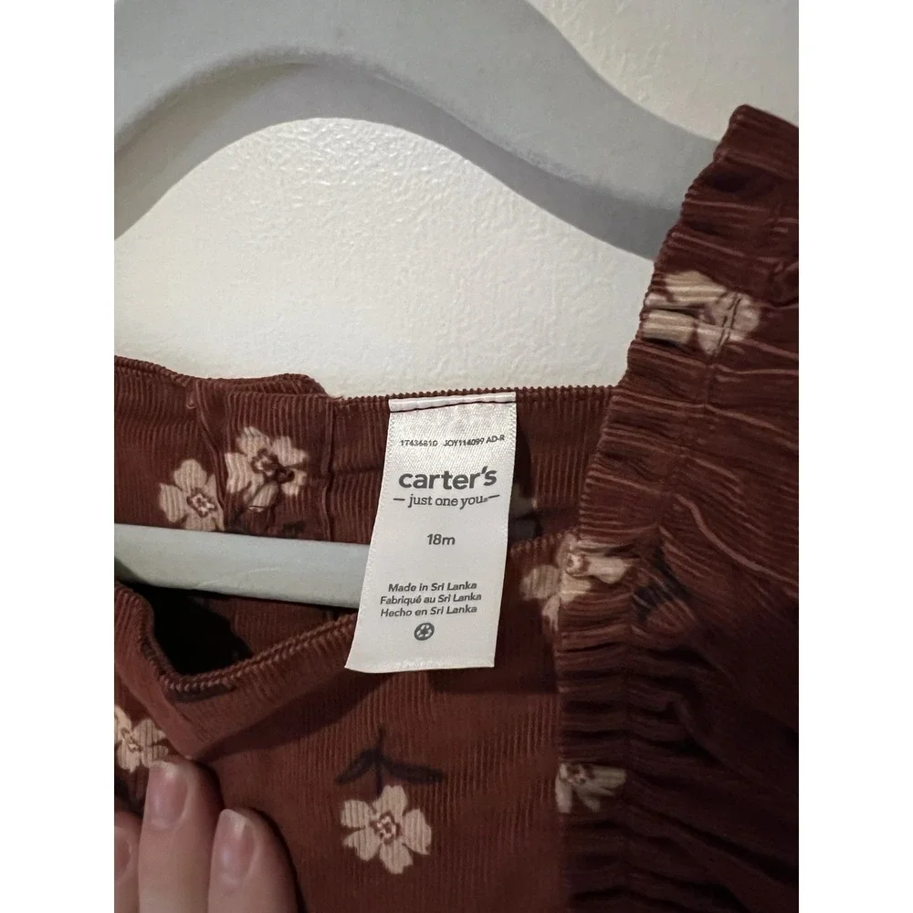NWT Carter's Just One You Baby‎ Girl Dress Size 18 Months 2 Piece Brown Maroon